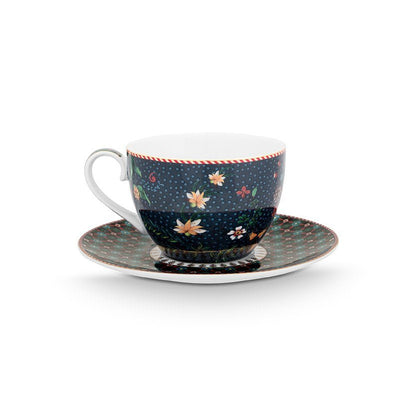 Set/2 Cups and Saucers Berry Blues 280ml - Pimis Living