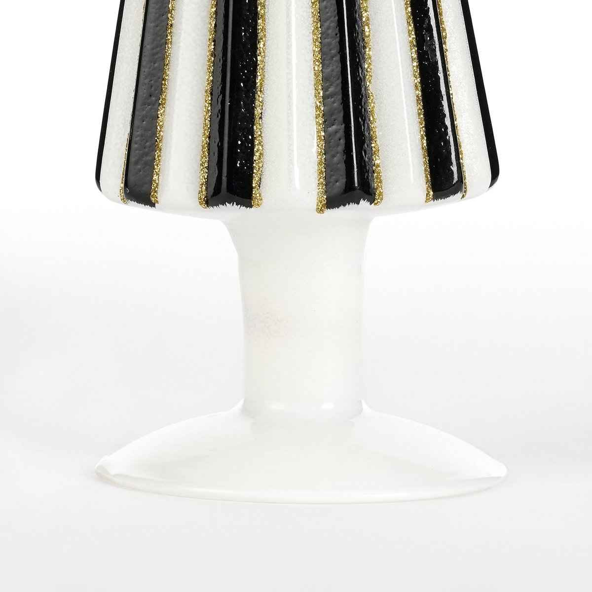 Dekoration Weihnachtsbaum - H40 x Ø9 cm - Glas - weiß, schwarz