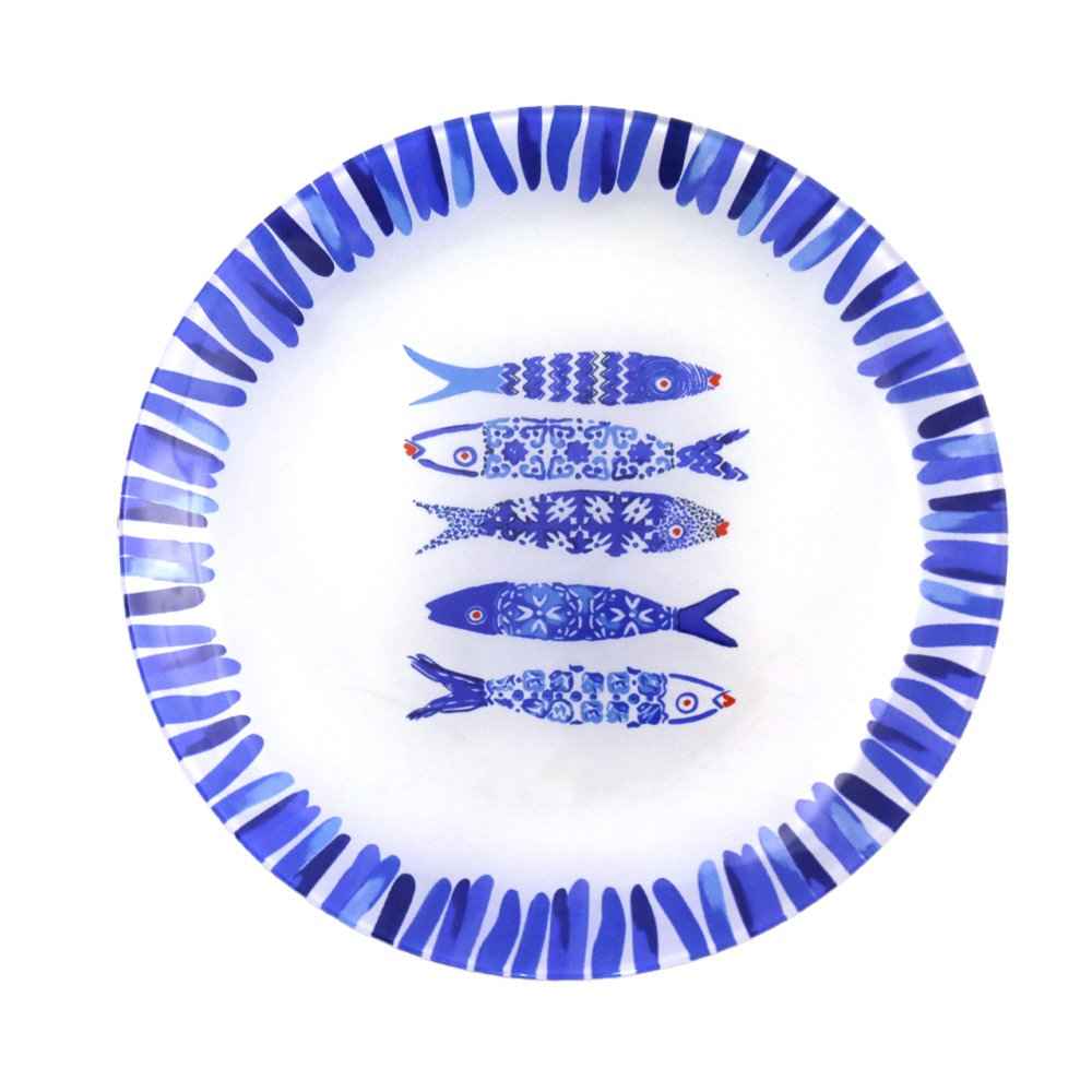 Blue Fish Dessertplatte 20x20x1,3 cm - Lose 6 AULICA