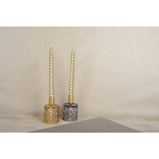 Gelbe und lila runde Kerzensticks - Los 2 - Pimis Living