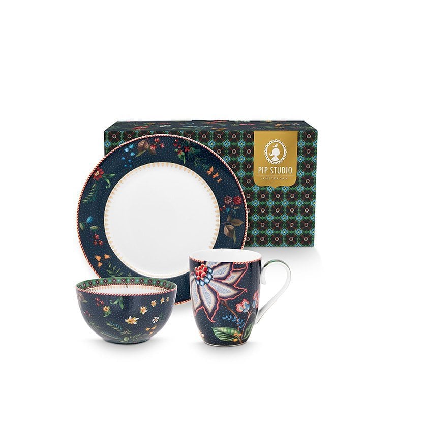 Set/3 Breakfast Set Berry Blues - Pimis Living