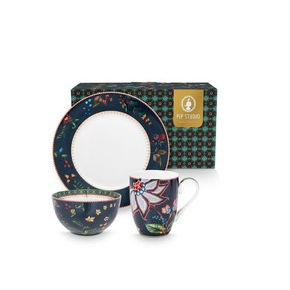 Set/3 Breakfast Set Berry Blues - Pimis Living