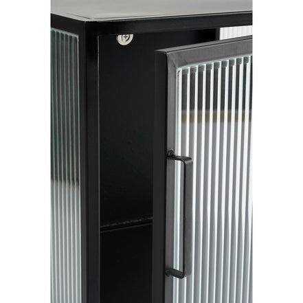 Clifton Storage Cabinet with Doors - L38 x W35 x H50 cm - Metal - Black