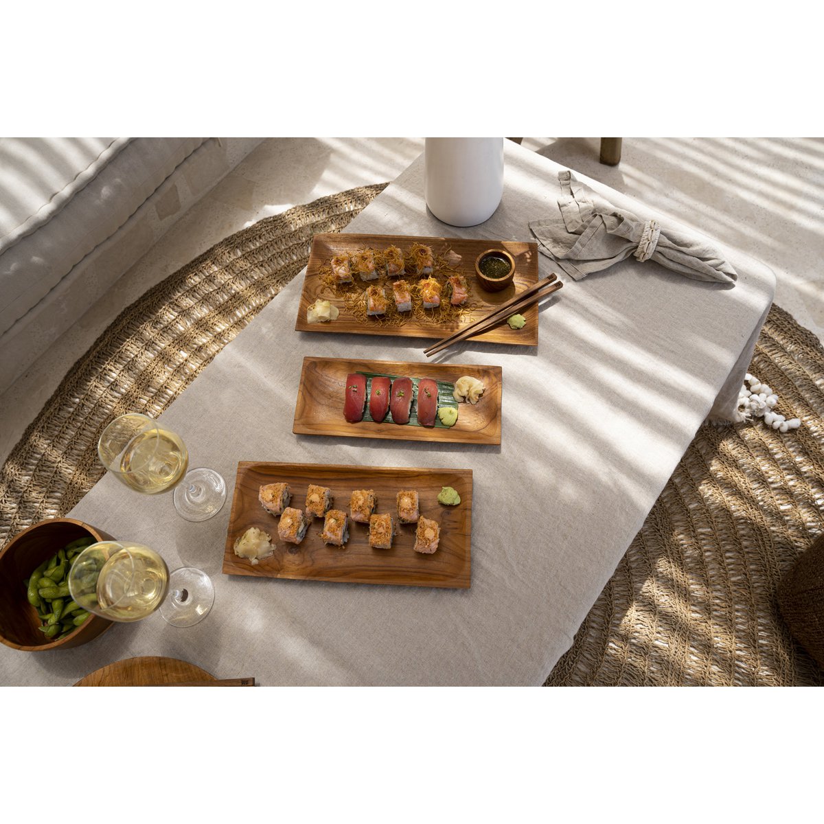 Die Leinentischdecke – Beige – 150 x 150 - Pimis Living