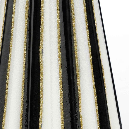 Dekoration Weihnachtsbaum - H40 x Ø9 cm - Glas - weiß, schwarz