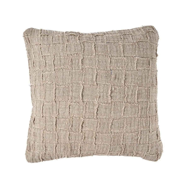 Der Leinen-Damier-Kissenbezug – Natur Bazar Bizar Living