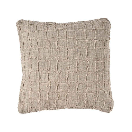 Der Leinen-Damier-Kissenbezug – Natur Bazar Bizar Living