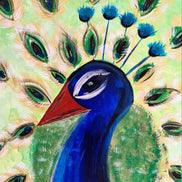 Gemälde „Pfau“ Acrylfarbe pimis living by Konceptpunkt