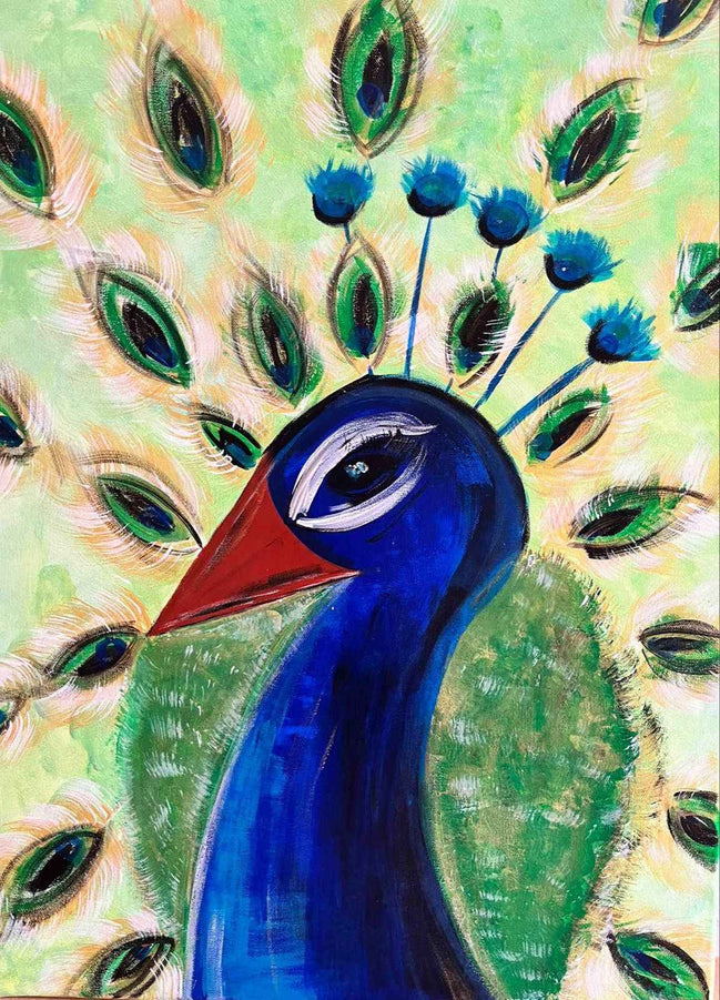 Gemälde „Pfau“ Acrylfarbe