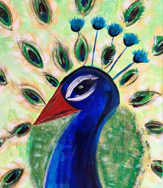 Gemälde „Pfau“ Acrylfarbe