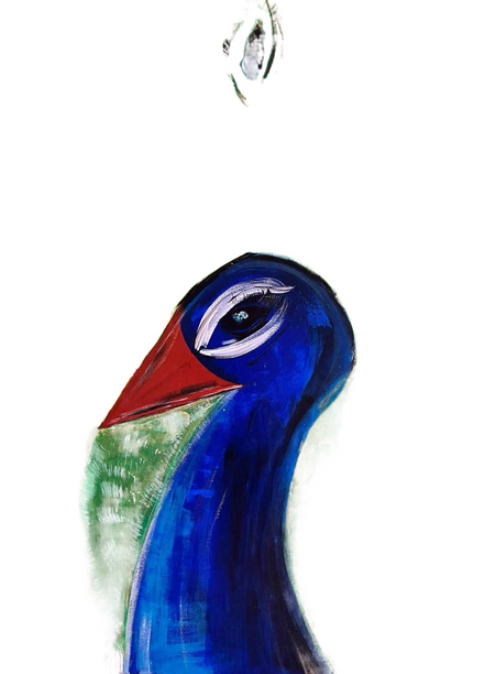 Gemälde „Pfau“ Acrylfarbe