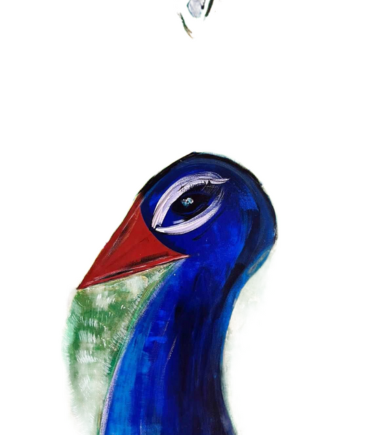 Gemälde „Pfau“ Acrylfarbe