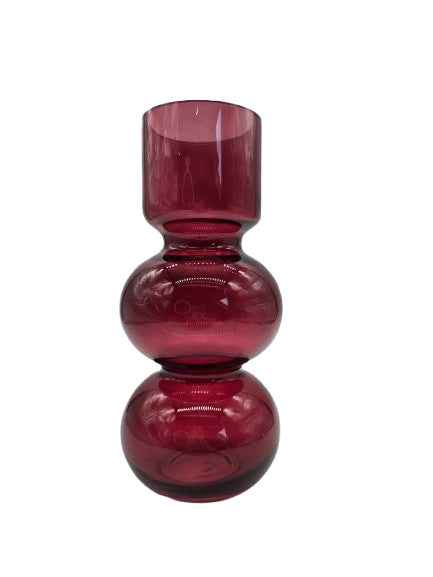 Glasvase Bubble Burgundfarben