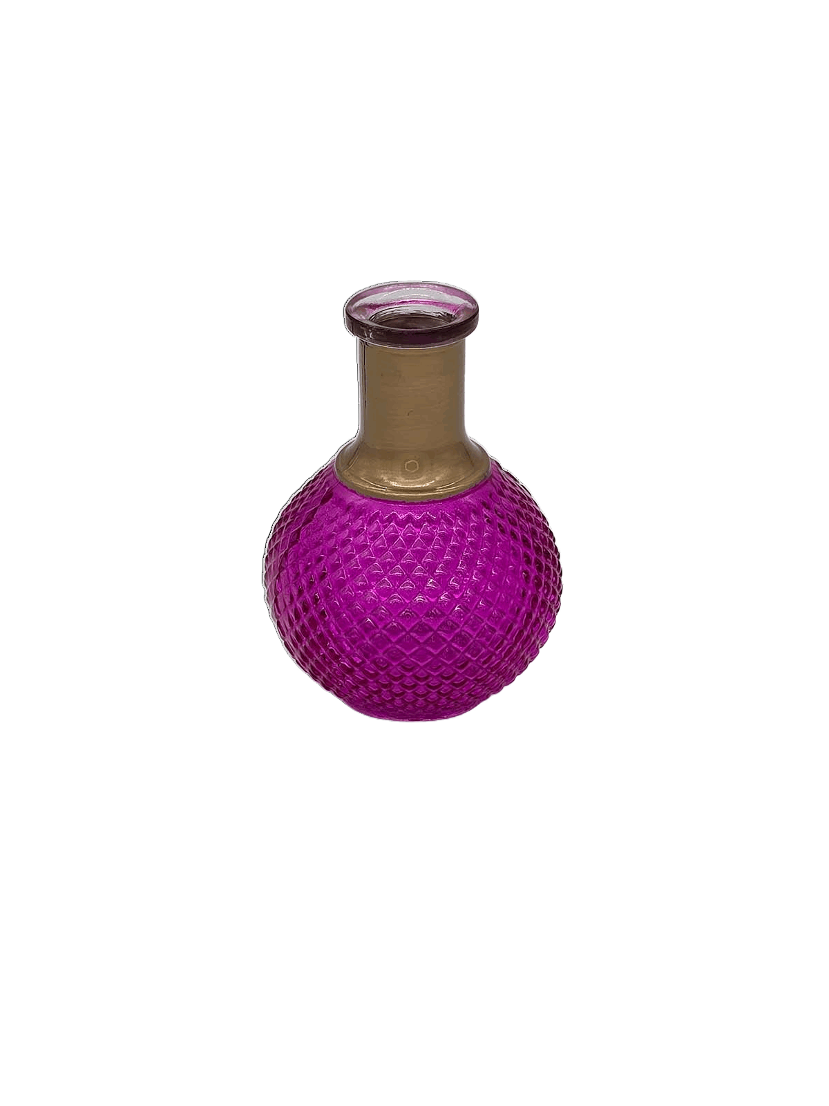 Glasvase pink mit goldenem Hals für stilvolle Dekoration Lauco