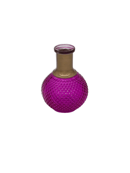 Glasvase pink mit goldenem Hals für stilvolle Dekoration Lauco