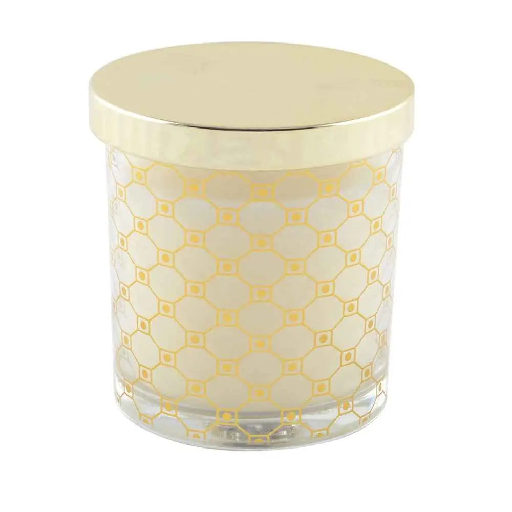 Goldene Moschuskerze mit Cover 7,8x8,2 cm