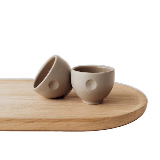 Handgemachte Keramik Espresso Tasse Ruhepunkt: Sand-grau - Pimis Living