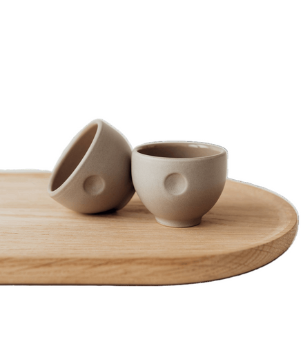Handgemachte Keramik Espresso Tasse Ruhepunkt: Sand-grau
