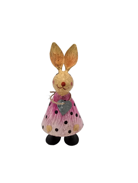 Hase aus Metall pink / Handarbeit Kanu