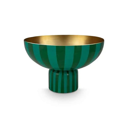 High Tray Metal Stripes Green 30x20cm