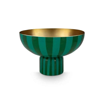 High Tray Metal Stripes Green 30x20cm