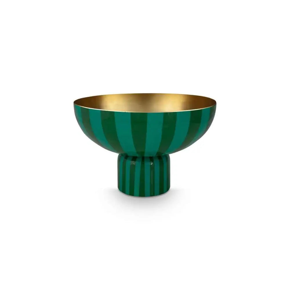 High Tray Metal Stripes Green 30x20cm