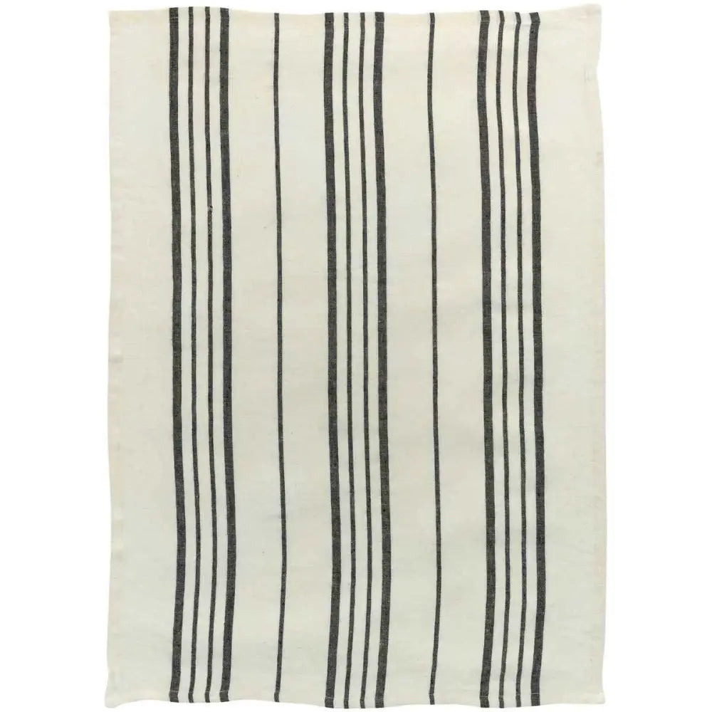 Karma Gestreiftes Geschirrtuch Ecru/Schwarz 55 x 75
