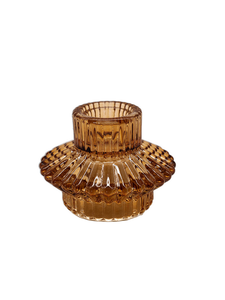 Kerzenhalter aus Glas Amberfarben - Kerzenständer