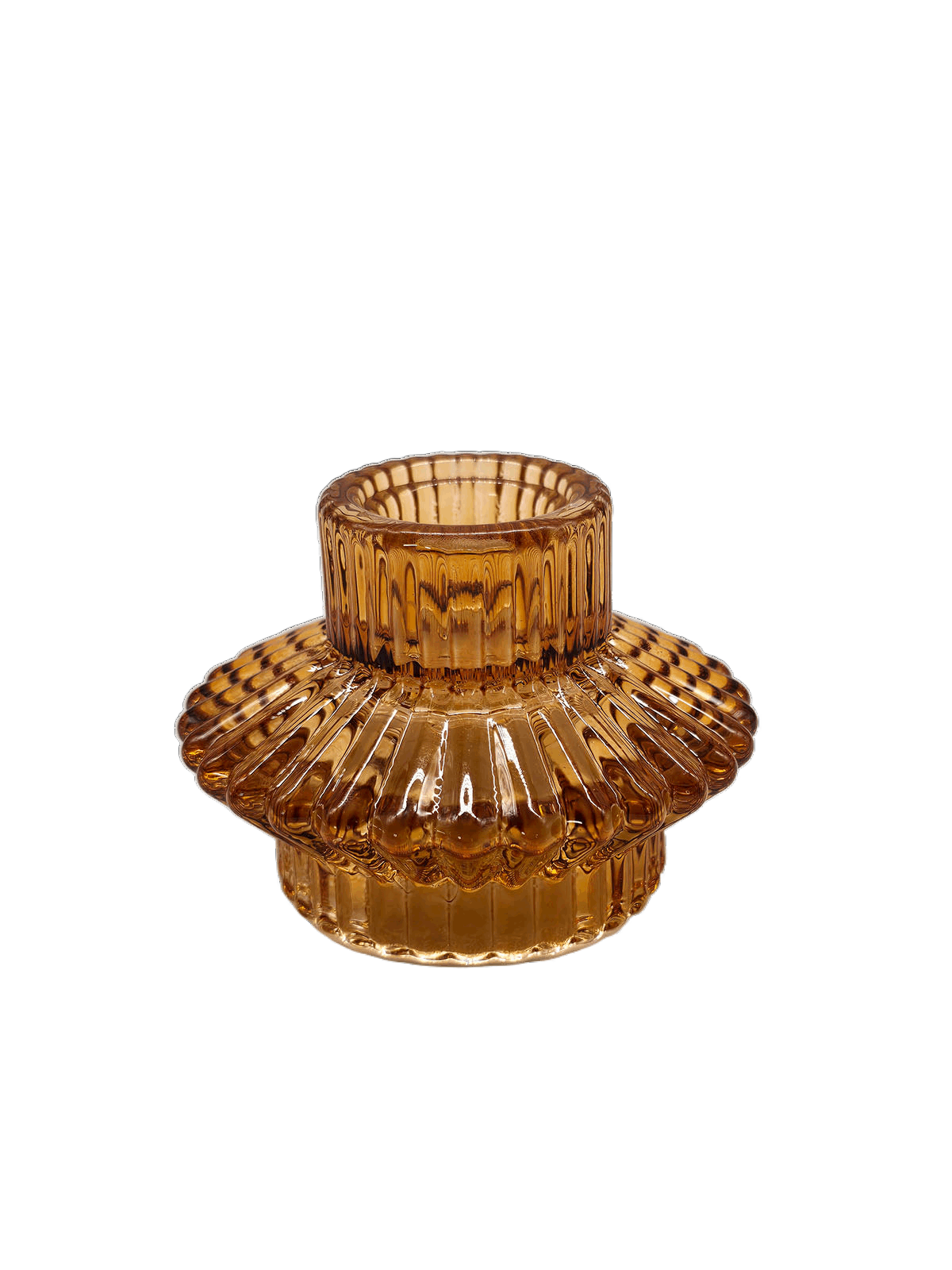 Kerzenhalter aus Glas Amberfarben - Kerzenständer