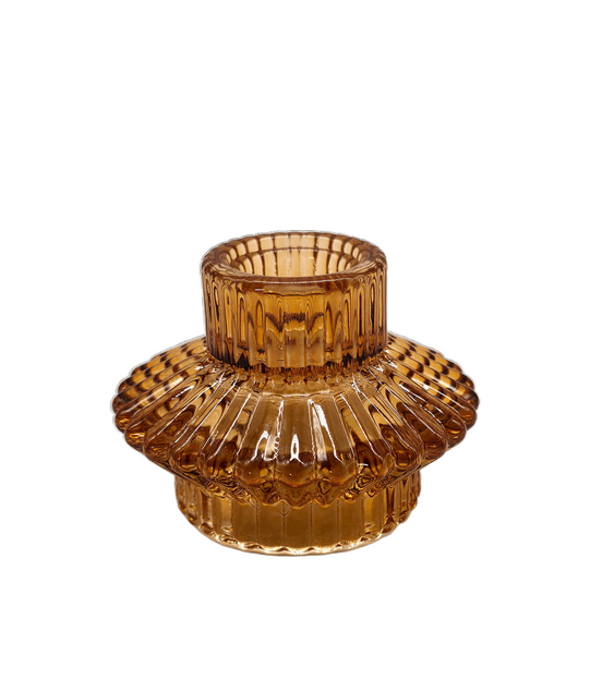 Kerzenhalter aus Glas Amberfarben - Kerzenständer
