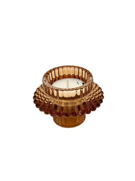 Kerzenhalter aus Glas Amberfarben - Kerzenständer