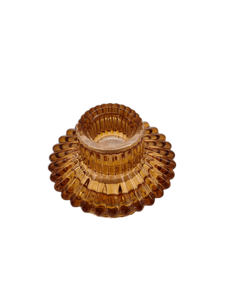 Kerzenhalter aus Glas Amberfarben - Kerzenständer