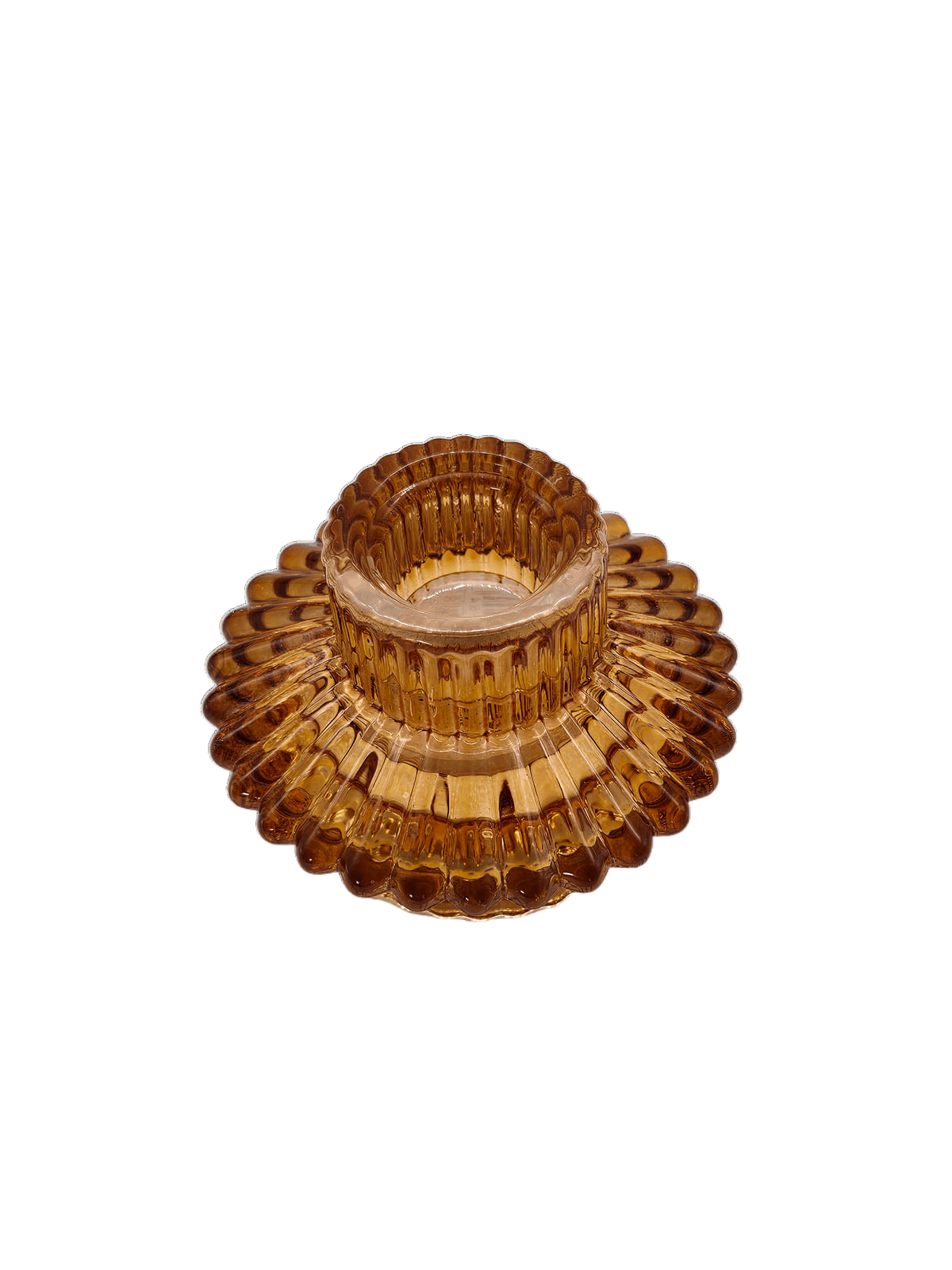 Kerzenhalter aus Glas Amberfarben - Kerzenständer