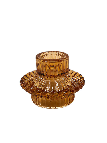 Kerzenhalter aus Glas Amberfarben - Kerzenständer