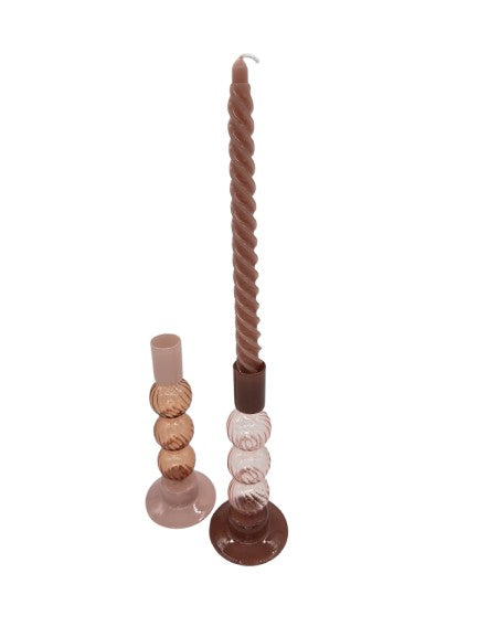 Kerzenhalter aus Glas rosa pimis living by Konceptpunkt