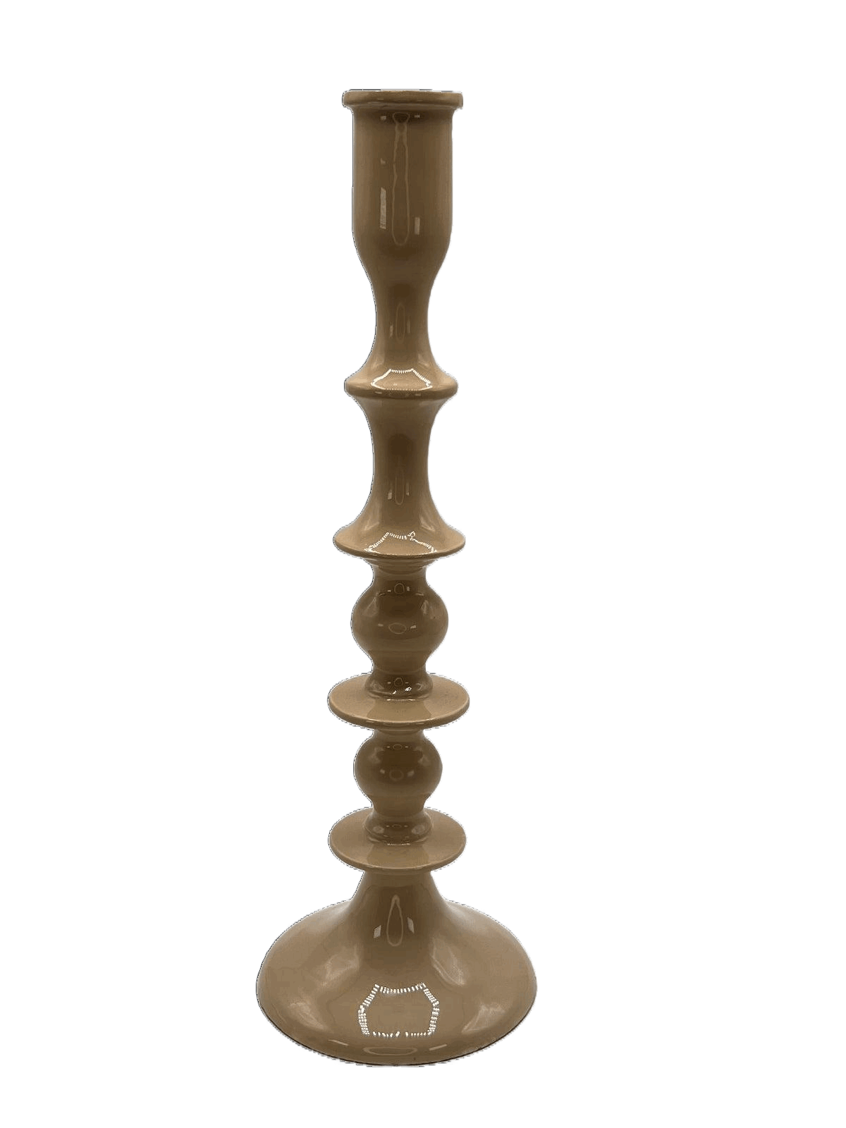 Kerzenhalter aus Metall emailiert Creme