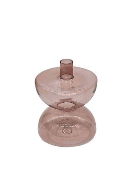 Kerzenhalter Diabolo aus Glas Rosa