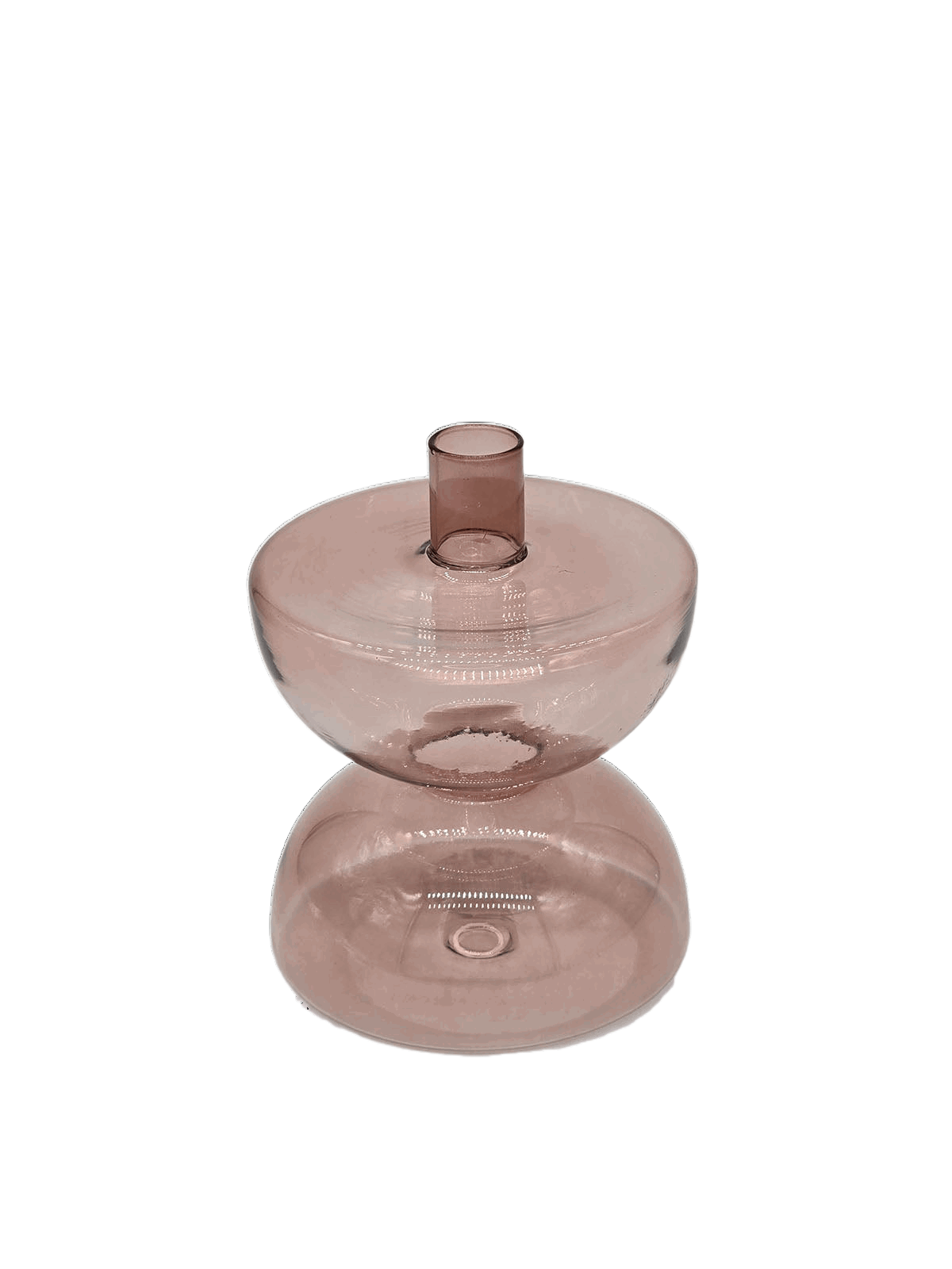 Kerzenhalter Diabolo aus Glas Rosa