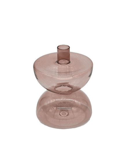 Kerzenhalter Diabolo aus Glas Rosa