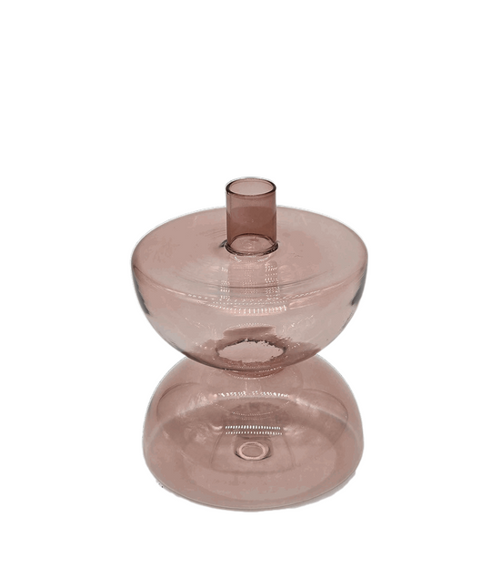 Kerzenhalter Diabolo aus Glas Rosa
