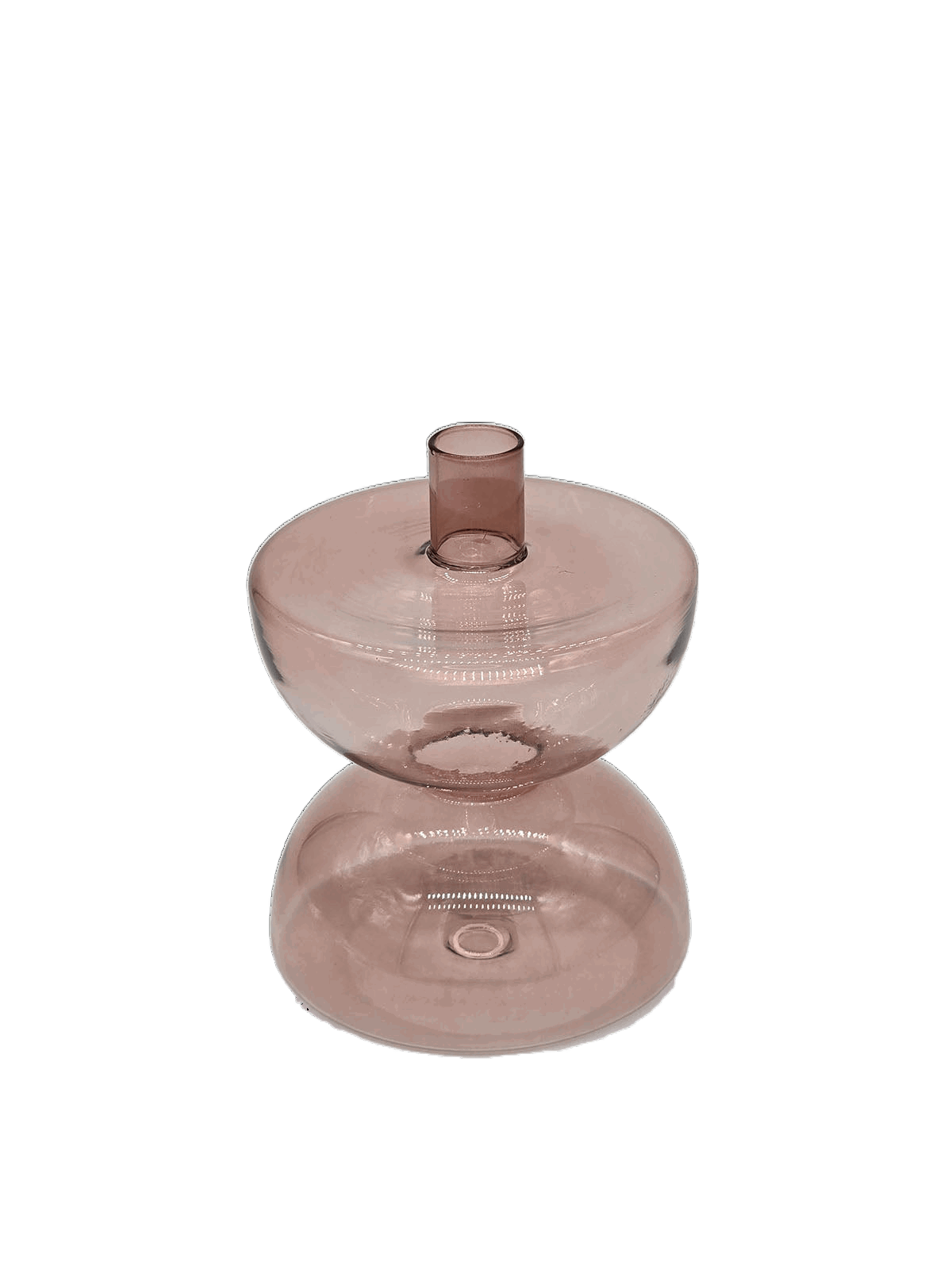 Kerzenhalter Diabolo aus Glas Rosa