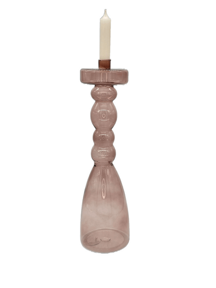Kerzenhalter Pawn aus Glas in Rosa