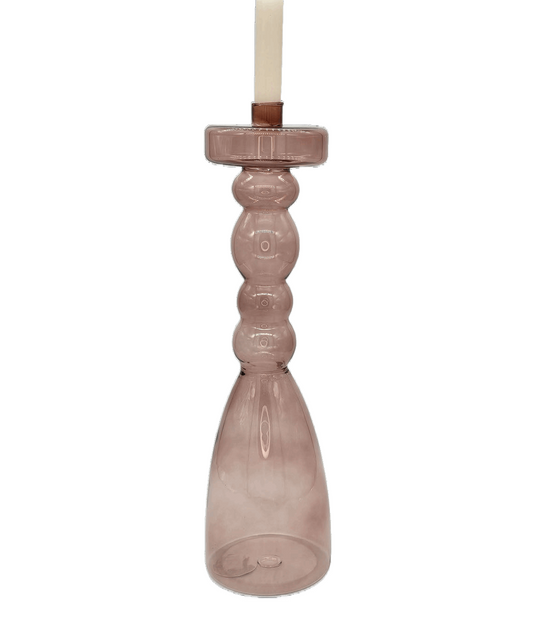 Kerzenhalter Pawn aus Glas in Rosa