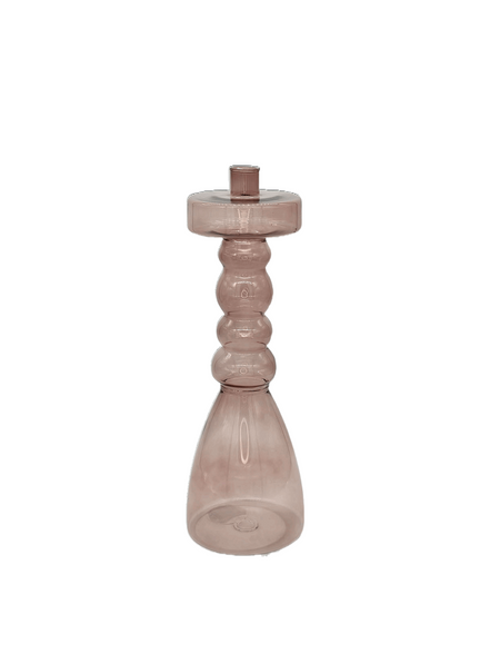 Kerzenhalter Pawn aus Glas in Rosa