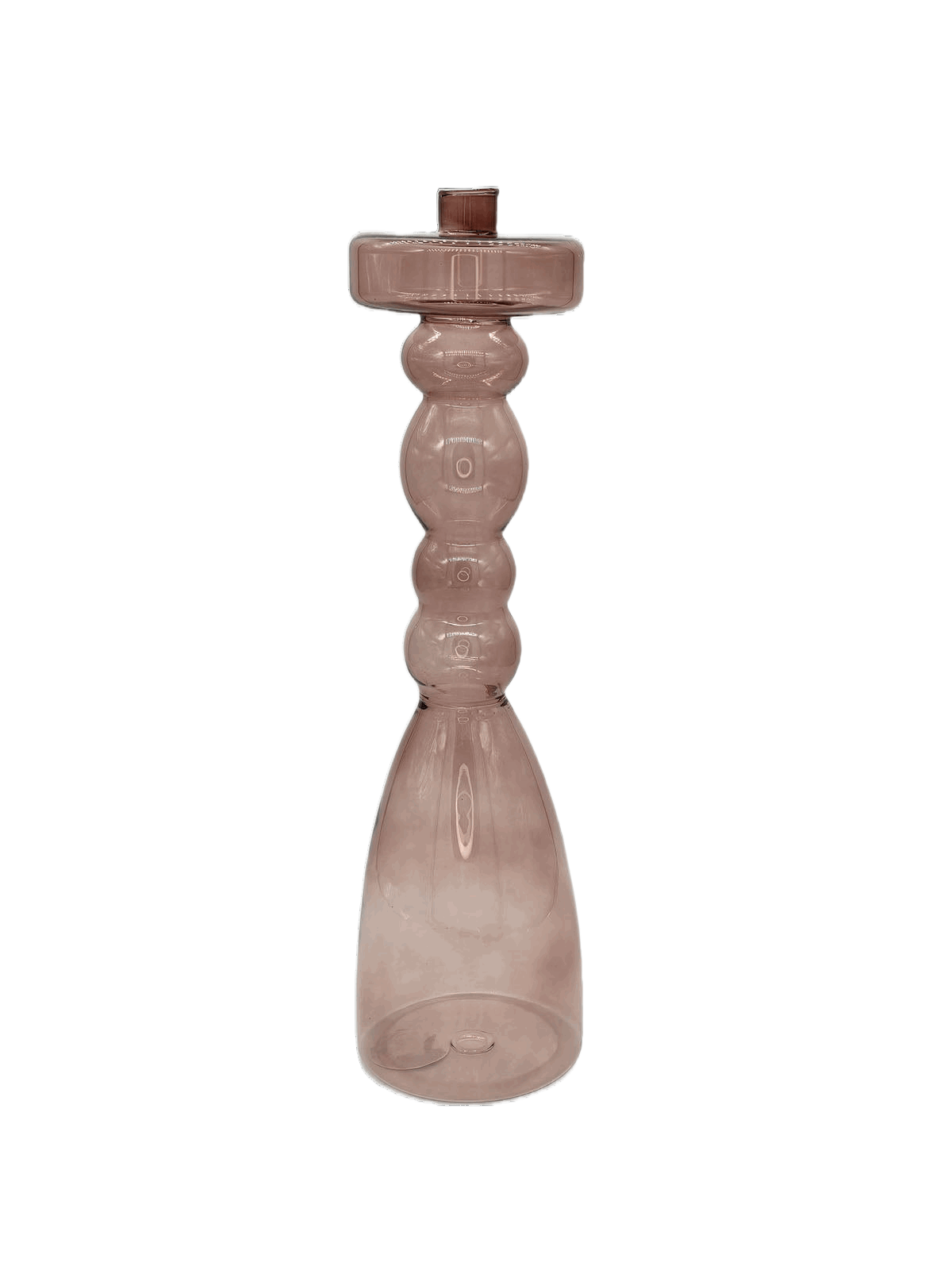 Kerzenhalter Pawn aus Glas in Rosa