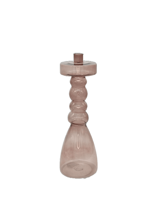 Kerzenhalter Pawn aus Glas in Rosa