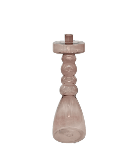 Kerzenhalter Pawn aus Glas in Rosa