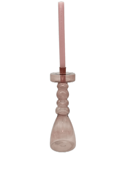 Kerzenhalter Pawn aus Glas in Rosa