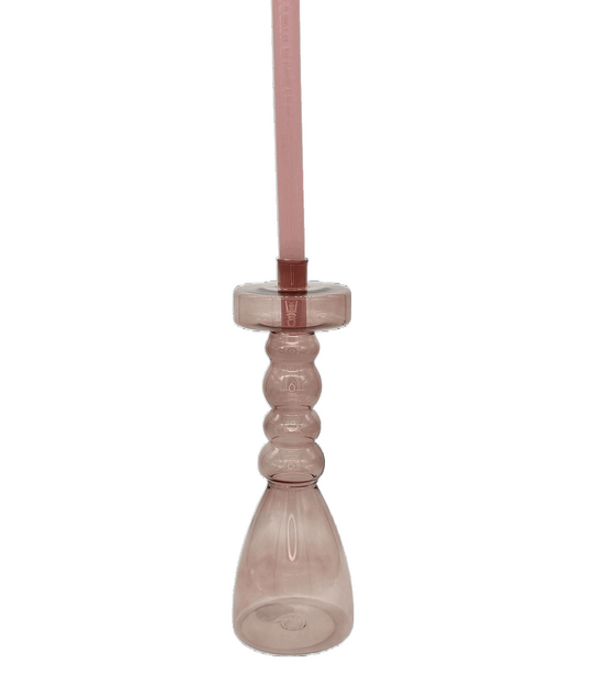 Kerzenhalter Pawn aus Glas in Rosa