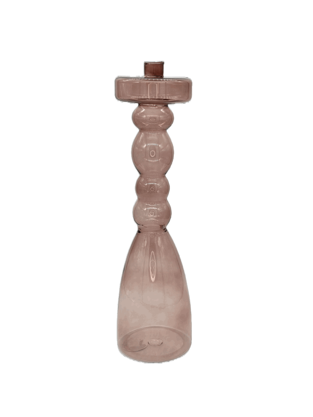 Kerzenhalter Pawn aus Glas in Rosa